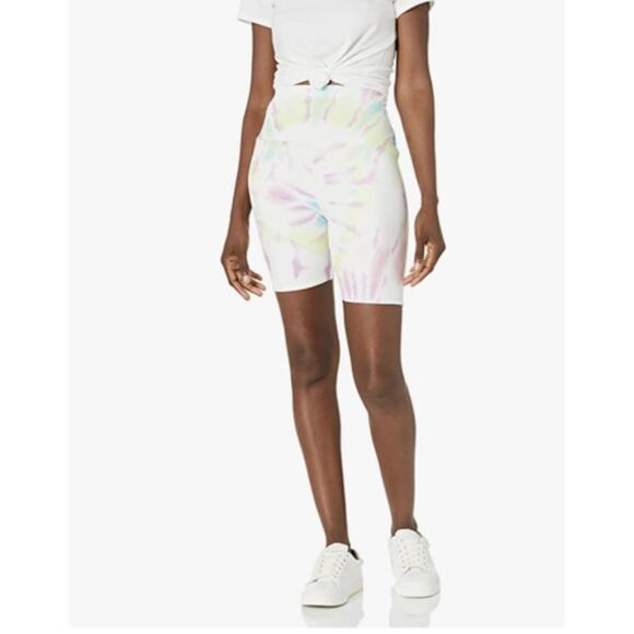 AFRM Lawson High Waisted Bike Shorts Pastel Tie Dye Pink Purple plus size 1X NEW - Picture 10 of 10